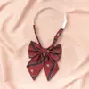 Departamento Japonés Estilo Universitario Estudiante Rayas Rojas Corbata JK Femenina Lazo Perezoso Sin Cuello Accesorios Flor de Cuello