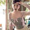 Camisola de Algodón Puro Nuevo de 25 Años Estilo Chica Caliente Lazo Pequeño Ropa Exterior para Mujer Ropa Interior Versátil Aspecto Adelgazante Top sin Mangas para Mujer