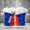 Camiseta de Manga Curta para Soldado Russo da Rússia Verão Respirável Secagem Rápida Esportiva Casual Tendência Top com Estampa Digital