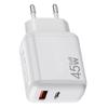 Cargador PD QC3.0 de Nitruro de Galio de 45W Adaptador A C de Doble Puerto 45W Adaptador para Notebook de Calibre Británico