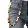 Accesorios Europeos y Americanos Transfronterizos Cadena de Cintura de Cuentas Color Dopamina Queso Cadena de Pantalones de Cuentas Cuadradas de Acero Colorida Hip-Hop al por Mayor para Hombres y Mujeres