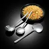 Espumadera de acero inoxidable 304, herramienta de cocina doméstica, cuchara para olla caliente anti-quemaduras de mango largo, juego de cucharas grandes para sopa para restaurante al por mayor