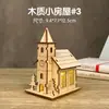 Artesanías de Madera Europeas Decoraciones Navideñas Adornos Casa Pequeña de Madera Escena Diseño Cabaña Pequeña DIY