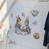 Adesivos de Parede Decorativos de Menina Coelho Borboleta para Quarto Banheiro Loja Casa Decoração de Fundo Adesivos de Parede Autoadesivos