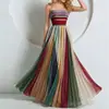 Ropa nueva para mujer transfronteriza europea y americana: vestido largo a la moda, ajustado al cuerpo y estampado con cintura ceñida y diseño de volantes, perfecto para el verano