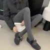 Primer Encuentro Ji Zapatos de Tacón 2026 Estilo Nuevo Estilo Retro Punta Cuadrada Moño Mary Jane Zapatos de Mujer Aumento Interno de Altura Zapatos de Piel