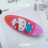Presilha de cabelo oval com laço de gato de desenho animado, presilha lateral, acessório de cabelo fofo para franja de menina
