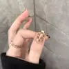 Otoño e Invierno Nuevo Maillard Ojo de Gato Estampado de Leopardo Armadura Pura Usada a Mano Parche de Uñas Cortas Arte de Uñas Acabado de Boutique Uñas Postizas