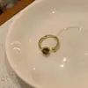 Maillard Anillo Ancho de Piedra Ojo de Tigre para Mujer Diseño de Nicho Casual Sentimiento Retro Moda Más Fácil de Combinar Anillo Abierto