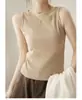 Venta Directa de Fábrica Verano Nuevo Top de Tirantes Versátil de Canalé Ajustado Sin Mangas Bodycon Top Moldeador Hombros Descubiertos Moderno