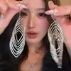 Nuevos Pendientes de Gancho para Oreja con Forma de Aro de Línea, Pendientes de Borla de Rombo Multicapa, Pendientes de Alta Gama, Elegantes y de Moda al por Mayor