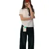 Entrega única camiseta branca de verão feminina algodão pesado 220g manga curta básica moda ombro empilhado top