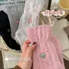 Calcetines Gruesos de Hilo de Encaje para Mujer, Calcetines de Media Pantorrilla con Bordado de Corazón para Otoño e Invierno, Calcetines Gruesos Cálidos de Hilo Estilo Japonés