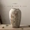 Cerâmica Mancha Retro Novo Estilo Chinês Estilo Wabi-Sabi Decoração Ornamentos Entrada Gabinete de TV Arranjo de Flores Cerâmica Hidropônica Vaso