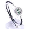 Pulsera de aceite esencial de aromaterapia acero inoxidable de alta calidad pulsera de perfume cuerda trenzada hecha a mano pulsera de cordón negro para hombres y mujeres