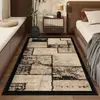 Tapete longo para quarto, tapete de cabeceira retrô de luxo leve, tapete de chão espesso para quarto, tapete de cabeceira novo estilo, lavável e não precisa lavar para em frente à cama