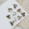 Gota de Agua de Cristal Corazón de Melocotón Corazón Torcido Diamante para Uñas Forma Especial Fondo Puntiagudo Amarillo Humo Claro Maillard Diamante de Vidrio de Alta Calidad K9
