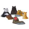 6 Animais de Banho Autocura Panda Urso Negro Tigre Filhote Miniatura Feita à Mão Decoração de Boneca para Paisagismo de Assados
