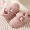 Zapatos para Niños Babudou 2025 Nuevos Botas de Nieve para Niños Pequeños de Invierno Zapatos de Algodón Simples Antideslizantes de Suela Gruesa para Interiores y Hogar