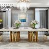 Mesa de Comedor para el Hogar Personalizada Lujo Accesible de Alta Gama Mármol Moderno Simple Apartamento Grande y Pequeño Rectangular Pizarra Mesa de Comedor y Sillas