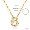 Colar com Pingente de Números Arábicos Mais Vendido Transfronteiriço Ouro com Diamante Branco Colar Digital Ouro 18K Aço Inoxidável
