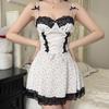 Vestido de noite de renda sexy com alça fina e justa, decote nas costas, vestido de alça, lingerie sexy no atacado 3372