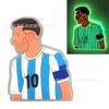 Estrela de Futebol que Brilha no Escuro Messi Ronaldo Sapato Cross-Border com Furos Tupac Fivela de Sapato Flor de Sapato Adesivo de Cola Macia DIY