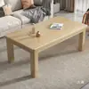 Mesa de Centro para Sala de Estar Madera Maciza Hogar Apartamento Pequeño Doble Capa de Almacenamiento Toda de Madera Maciza Nuevo Chino Mesa de Té Cañón Simple Moderno Madera Natural
