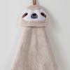 Toalha de Mão de Coral Fleece Desenho Animado Absorvente Pendurável Animal Fofo Bordado Toalha de Mão Doméstica Cozinha Toalha Pendurável