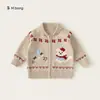 Ropa Infantil You Bao Chaqueta Infantil Retro Fair Isle Suéter Cardigan Jacquard para Niñas Jersey de Punto con Osito para Niños