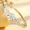 Kaiwei Reunião Romântica Feliz Flor Bauhinia Pulseira Joias Flor Desabrochando Flor de Seis Pétalas Flor de Três Vidas Pulseira de Puxar e Empurrar