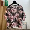 Blusa impresa estilo chino para mujer, 26 nuevos estilos de verano, corte holgado, inspirada en el Zen, cuello redondo, manga corta, talla grande