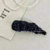 Pinza para el pelo de tela de estilo coreano con lunares, con un toque de alta gama, pinza de tiburón para otoño e invierno para la parte trasera de la cabeza, diseño moderno para cabello grueso