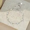 Pulsera de Plata de Ley S925 Japonesa de Lujo Ligero con Nácar Blanco para Mujer, Chapada en Oro de 18 Quilates, Joyería Vintage de Alta Gama, Regalo