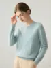 Estilo Sencillo Cachemir Cuello Redondo Manga Larga Tejido de Punto Lana Espiga Trenzado Jersey Versátil Casual Cálido Elegante Para Mujer