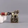 Sello Grande Creativo Pixiu Sello Antiguo Sello de León Mascota de Latón para Té Ceremonia del Té Tallado Decoración de Escritorio Adorno Artesanal