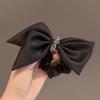 Elegante Moño con Anillo de Intestino Gordo de Diamantes, Anillo para el Cabello de Bola Versátil de Alta Gama Negro, Accesorio para el Cabello Ligero