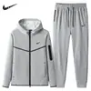 Traje Deportivo Casual Popular para Hombre de Otoño para Exteriores Conjunto de Dos Piezas con Sudadera con Capucha, Cardigan para Correr y Pantalones Largos