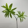 Planta Verde Artificial Paisagismo Lírio de Haste Longa Bambu com Toque Realista, Folhas Artificiais Bambu da Sorte com Borda Dourada para Decoração de Arranjo de Flores da Sala de Estar Folhas