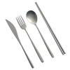 Palillos Cuchara Tenedor Cuchillo Tenedor Cuchara de Acero Inoxidable 304 Retro Juego de Cubiertos para Comida Occidental Palillos Dorados Viejos Tenedor Cuchara Cuchillo