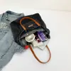 Bolso de Hombro de Lona de Mezclilla para Mujer Nuevo Versátil de Gran Capacidad para Compras Bolso Tote Literario de Nicho Bolso de Mano Casual