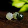 Cuentas Sueltas de Jade Hetian Natural, Verde Agua Claro, Cuentas de Loto Nube con Dorso Tallado Verde Qinghai, Accesorios DIY Cuentas Espaciadoras