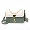 Bolso con Hebilla Magnética de Cadena para Mujer 2025 Nuevo Bolso Cruzado de Lujo con Colores Contrastantes, Bolso de Hombro con Bordado Simple de Corazón, Bolso Cuadrado Pequeño