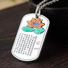 Golden Deer King prata pura 999 estilo retro gota óleo pingente masculino e feminino coração sutra escrituras sólido quadrado colar pingente prata pingente