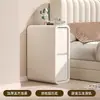 Armário de Armazenamento de Mesa de Cabeceira de Quarto com Gavetas Integradas Extremamente Estreito Armário de Armazenamento de Cabeceira Armário de Armazenamento de Mesa de Cabeceira Moderno Minimalista