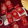 Sobre Rojo de Boda con Palabras Felices 2025 Nuevo de Gama Alta Estampado en Caliente Boda Mil Yuanes Papel Grueso Boda Engrosado Palabras Felices Sobre Rojo Chinoiserie