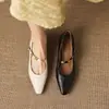 Zapatos de tacón de cuña elegantes de un solo color con tacón grueso de 2.5 cm, nuevos zapatos de ballet Mary Jane, modernos zapatos de un solo color estilo francés pequeño 2026