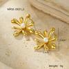 Aretes Transfronterizos Europeos y Americanos Estilo Ins Exquisitos y Versátiles Acero Inoxidable Chapado en Oro de 18K Girasol Piedra Natural de Alta Gama