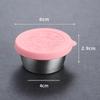 Taza para Salsa de Acero Inoxidable 304 Tapa de Silicona Taza para Dip Aderezo de Tomate para Ensalada Bento Mini Caja para Condimentos Taza para Salsa