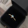 Anillo Nalan de plata esterlina s925 con incrustaciones de diamantes y diseño de nicho de piedra lunar sintética, anillo de lujo ligero y exquisito R00392